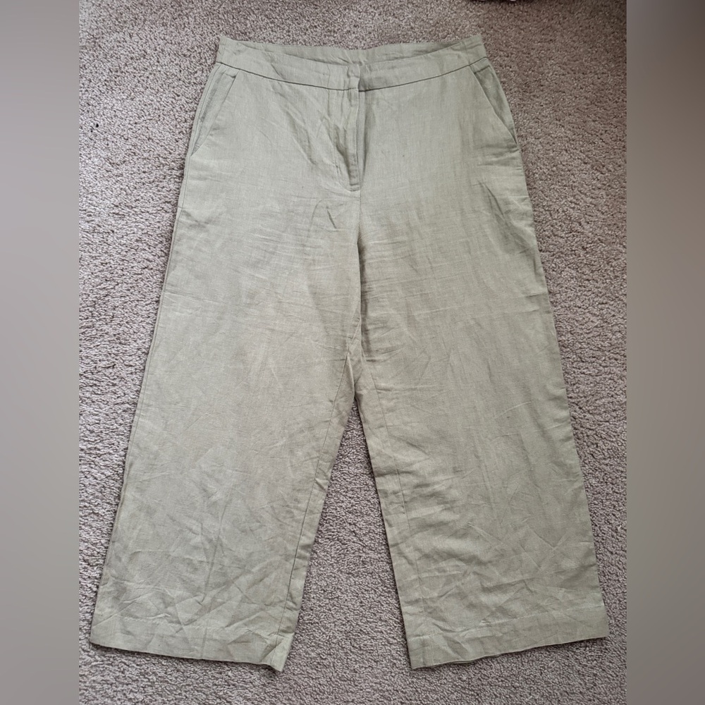 OAK & FORT, 6, linen/ cotton blend capri trousers